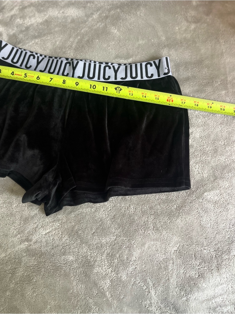 Juicy Couture Black Velour Rhinestone Logo Lounge Shorts - Picture 5 of 6